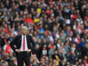 Wenger looks on as Arsenal continue to struggle in his 18th year in charge.