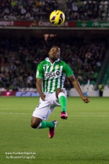 Moving clubs: here is Campbell in action for Betis.